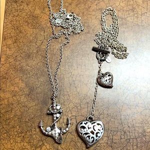 Bundle- American Eagle anchor and hearts necklace